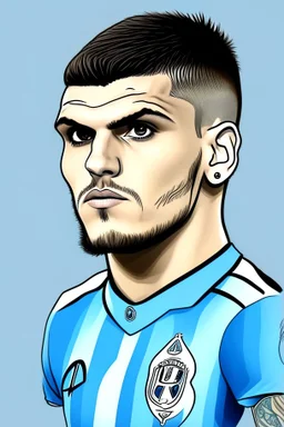 Mauro Icardi Argentine football player . cartoon 2d