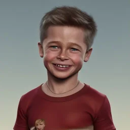 Brad Pitt toddler, smile, hyper realistic