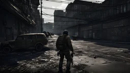 Escape from Tarkov a man in the streets of tarkov