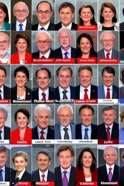 Picture of a cabinet with 19 ministers they are from the socialist and liberal parties