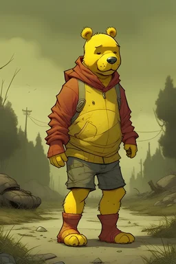 Winnie the pooh in a Grand Theft Auto like apocalypse