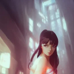 Insane pretty young woman. by wlop, ilya kuvshinov, krenz cushart, greg rutkowski, pixiv, sarah j. maas book cover style magician at the end of a corridor, smooth, sharp focus, d & d style, artstation, 4 k, hdr