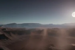 Extreme long shot, Birds Eye view, moon skyline, smooth, god rays, unreal engine 5, ray tracing, RTX, lumen lighting, ultra detail, volumetric lighting