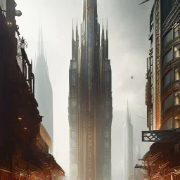 NeoGothic city,Metropolis on sea by fritz Lang,otto hung,futurismo, hyper detailed, matte painting, felix kelly, detailed painting, dynamic lighting