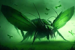 tornado de insectos gigantes verdes