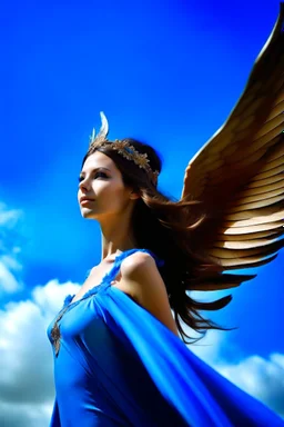 beautiful queen blue sky wings