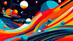 an emphasis on color and line, graphics, Space universe
