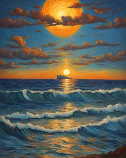 captivating sun on the rise with moon across the ocean van gough kenya mix with ed sheeran