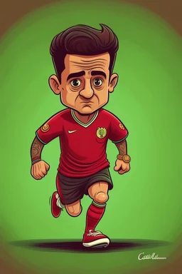 Coutinho football player ,cartoon 2d