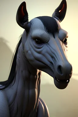 alien humanoid creature with the head and hooves of a horse and disproportionately long limbs, unreal engine 5, 8k resolution, photorealistic, ultra detailed, by greg rutowski