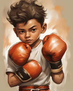 (most beautiful masterpiece), (best quality), create " cartoon character ", of a 10-years-old boy male as a "King of Boxing", full body, best anatomy, very stylized character, cute realistic cartoon, Great style, influenced by (Ross Tran) and (Lois van Baarle) art, highly-detailed, Ultra Hd Detailed, Various movements, Incredibly light and shadow, 16k, --v 4 --q 2