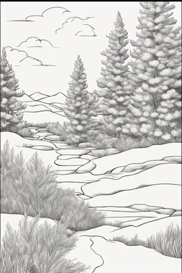 outline art ofWinter heather only black and white, no colour , White background. sketch style, clean line art, white background, no shadow and clear, no people, no colour, for book