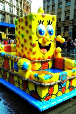 Macys day float of SpongeBob basketbsll