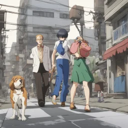 fujiko mine walking on street with lupin third