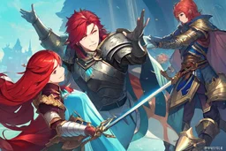 Red haired kitsune paladin