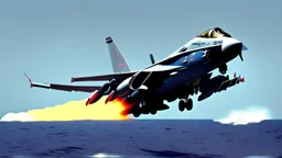 fighter jet shoots missile at passenger 747 plane and it explodes over the ocean