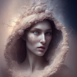 broken, cracked-open woman's face, fine detail, highly intricate, wearing bridal veil, modern surrealism painting, identity crisis, high-quality, volumetric lighting, 8k, ultrahd, George Grie, Marco Escobedo, Igor Morski