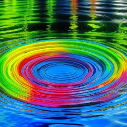 a colourful water circle