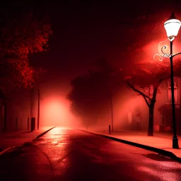 street in the spooky darkness