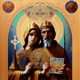 patron of photographers. holding a camera in hands. orthodox icon with saint photographer. Cyrillic inscriptions. hyperdetailed, Alphonse Mucha, Zdzisław Beksiński, poster, illustration, ink, oil on canvas, 18th century atlas