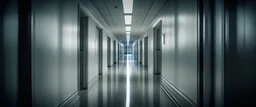 Defocused empty corridor in a hospital