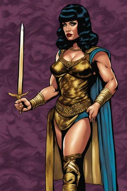 The super-heroine Cleopatra Rambo wearing crushed velvet,by artist "Ingrid Umber",by artist "Sienna Lamberts"