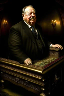 President William H. Taft painted buried in a piano coffin biomechanical