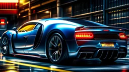 luxurious color bugatti veyron, rear view, desktop wallpaper, 4K, Cinematic
