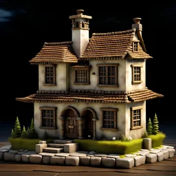 tabletop role-playing miniature of a minoan house. concept art hyperrealism
