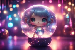 cute chibi fairy in a disco, mirror ball, in disco lights, ethereal, cinematic postprocessing, dof, bokeh Weight:1 detailed matte painting Weight:0.9