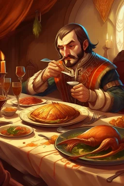 Strahd Von Zarovich eating Thanksgiving dinner