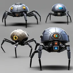 Utility Spider Droids from Warington, Inc. Ranging from the size of a basketball to a golf ball , A multi-legged, small self-propelled mechanical utility droid, equipped with an AI brain. Its function is to assist with small tasks: repair and maintenance, surveillance and alert of any potential threats, also is equipped with a plasma disrupter (NATURALLY) that is built in, it can assist in combat situations. Built from compressed hydrolyum, and Powered by a micro Thorium (TH30) fusion Chamber t
