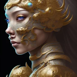 Sango fantasy, fantasy magic, intricate, sharp focus, illustration, highly detailed, digital painting, concept art, matte, art germ and Paul Lewin and Kehinde Wiley, masterpiece Indonesian lady head bronze tiger Asian African girl nice breast Hawaiian hair turquoise silver waves