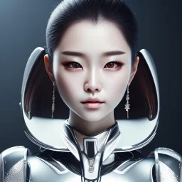 beautiful smooth realistic Japanese cat woman robot, full body and face, cat aye, extremely sharp detail, finely tuned detail, ultra high definition, 8 k, unreal engine 5, ultra sharp focus, accurate wings