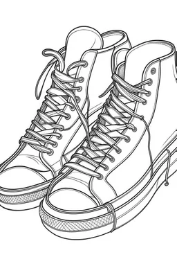 outline art for Shoes coloring pages with sitch, white background, Sketch style, full body, only use outline, dementia patients style, clean line art, white background, no shadows and clear and well outlined.