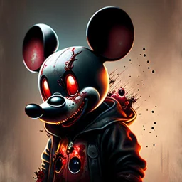 zombie mickey mouse, photorealism, horror, evil, hungry, rotted, high resolution