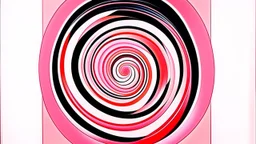 Cosmic Orbits; surrealism, optical art; Ilya Bolotowsky; salmon to pastel pink to white grdient