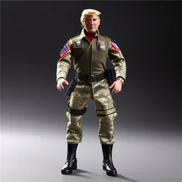 G.i. Joe toy camouflage doll Donald Trump face with boots full body in package high resolution 2019