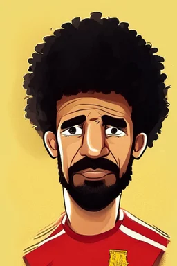 Mohamed Salah Egyptian football player cartoon 2d