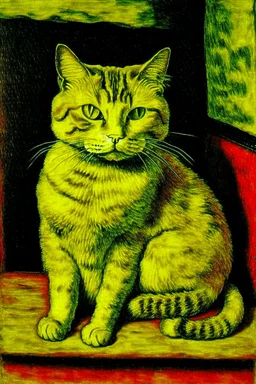 Portrait of a cat by Van Gogh