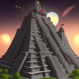 futuristic mayan temple