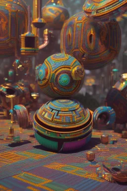 kente scene, thread, embroidery, octane render, high detail