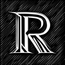 logo with the letter R end N, black and white