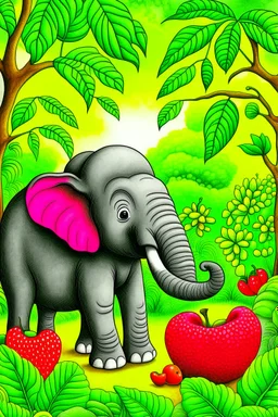 In a lush jungle, lived Ellie the elephant, known for her kindnessshe saw her friends struggling to reach juicy fruits high in the trees. Without hesitation, Ellie used her strong trunk to pick the fruits and shared them with everyone.