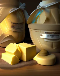 butter. Realistic photo. HD. Glowing. 3d style