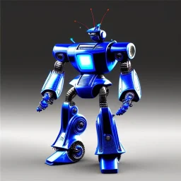 Metal blue transformer robot