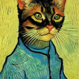 Portrait of a cat by Van Gogh