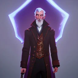 Portrait of a 30 year old warlock like Albus Dumbledore, Gandalf, Merlin, Sherlock Holmes and Mary Poppins