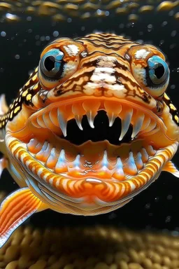 one fish with human smile teeth