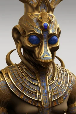 black male African Egyptian alien, cracks in the voodoo head, wicked, eyes, crown, Elephant, 8k, finely detailed, photo realistic, tiger turquoise skull head gold dragon space alien snow skeleton gold gorilla silver crown silver eyes